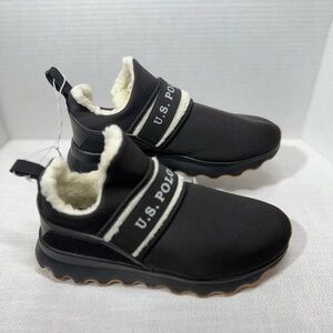 U.S. Polo Assn. Black/White Sherba Lined Sneakers. Size 7 NWT